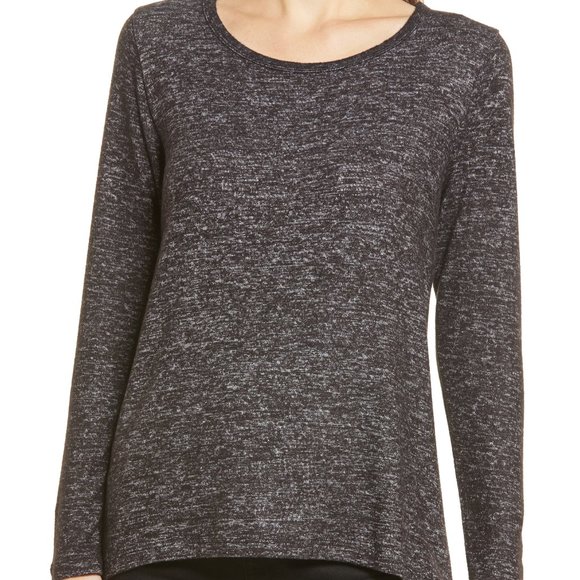 Bobeau Hacci Womens Tunic Size S Black Lace Cutout Back Detail Long Sleeve NWT - Picture 1 of 5